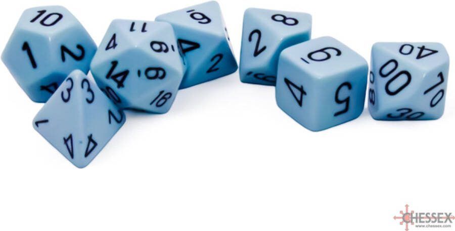 Chessex 7-Die set Opaque Pastel Blue Black