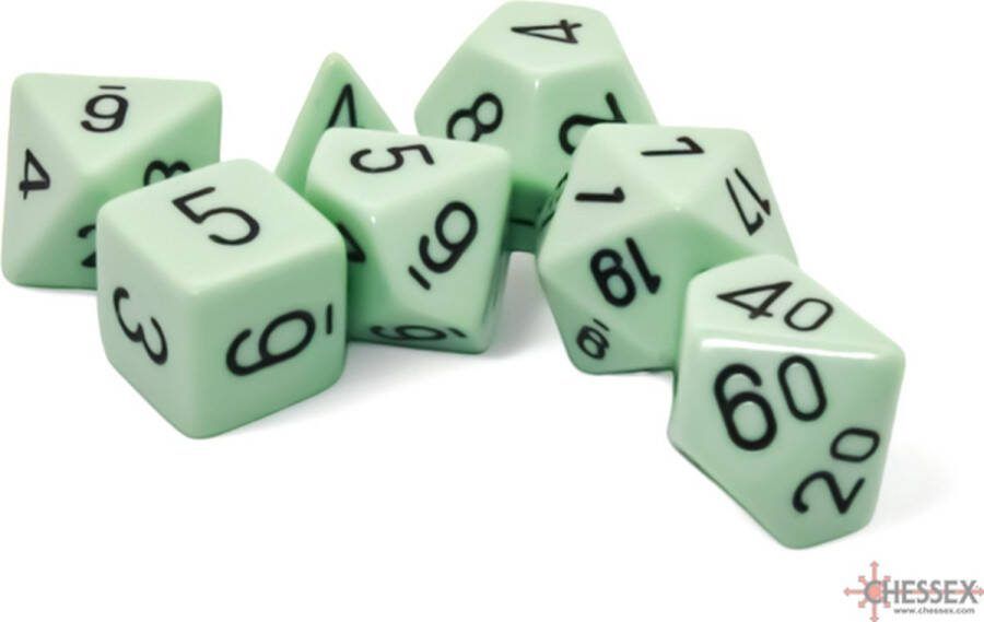 Chessex 7-Die set Opaque Pastel Green Black