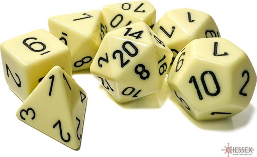 Chessex 7-Die set Opaque Pastel Yellow Black