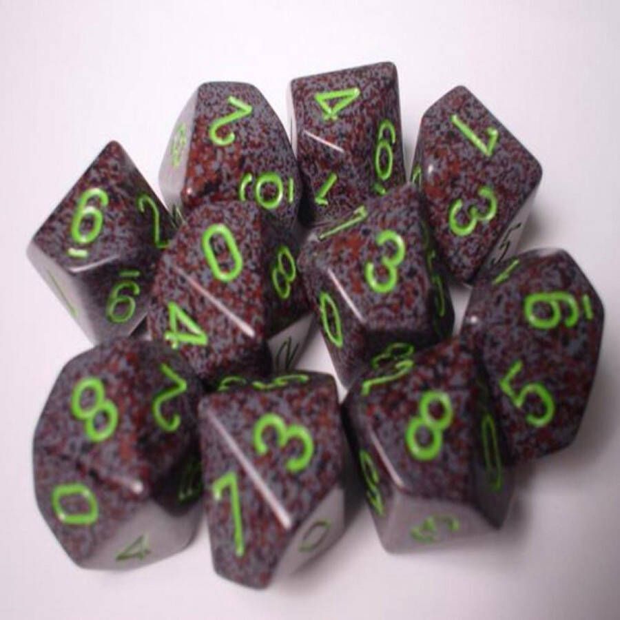 Chessex Aarde Gespikkeld D10 Dobbelsteen Set (10 stuks)