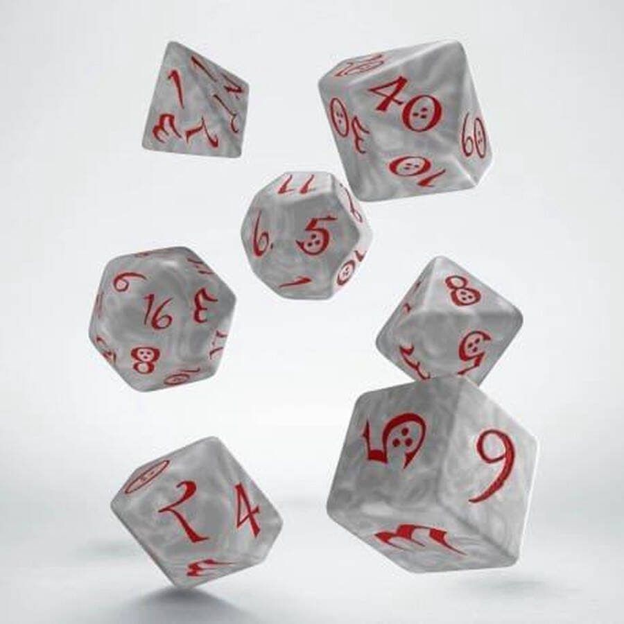Chessex Classic RPG Dice Set pearl & red (7)