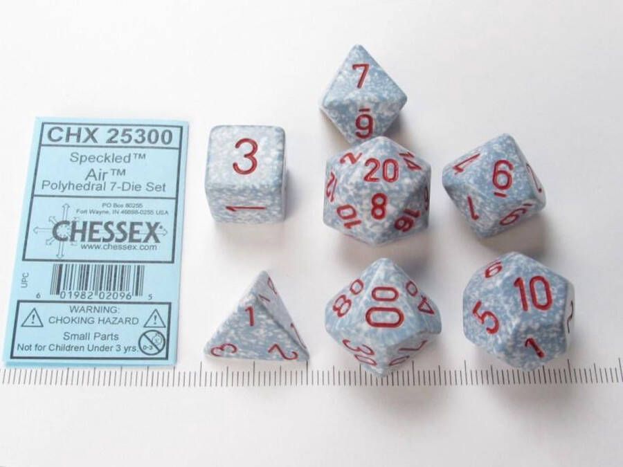 Chessex Air Gespikkelde Polydobbelsteen Set (7 stuks)