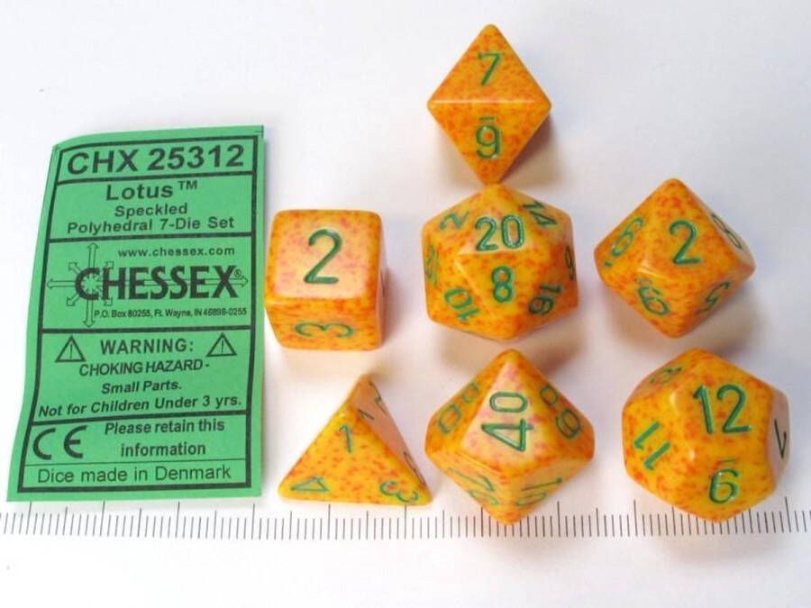 Chessex dobbelstenen set 7 polydice Speckled Lotus