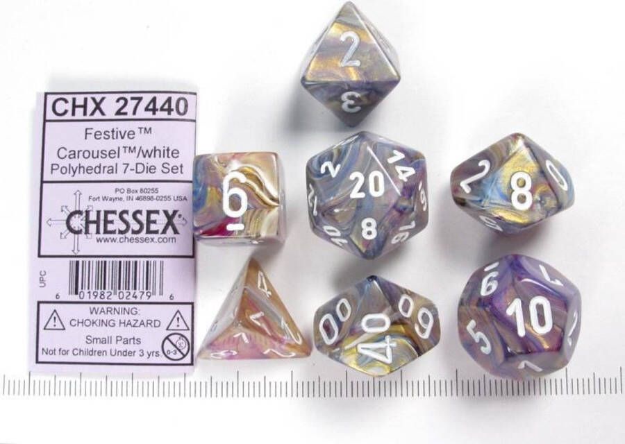 Chessex Festive Carousel white Polyhedral 7-Die Set