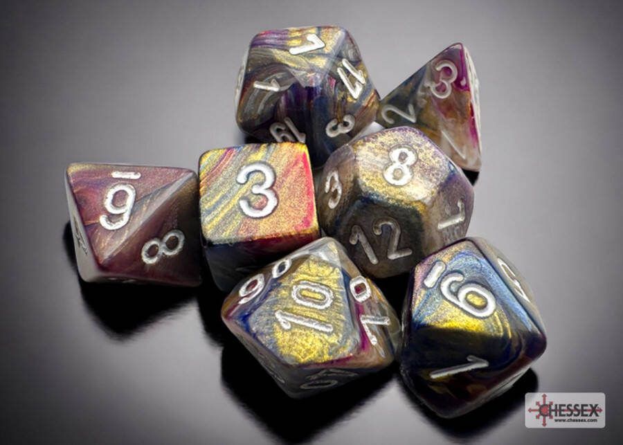 Chessex Festive Mini-Polyhedral Carousel white Dobbelsteen Set (7 stuks)