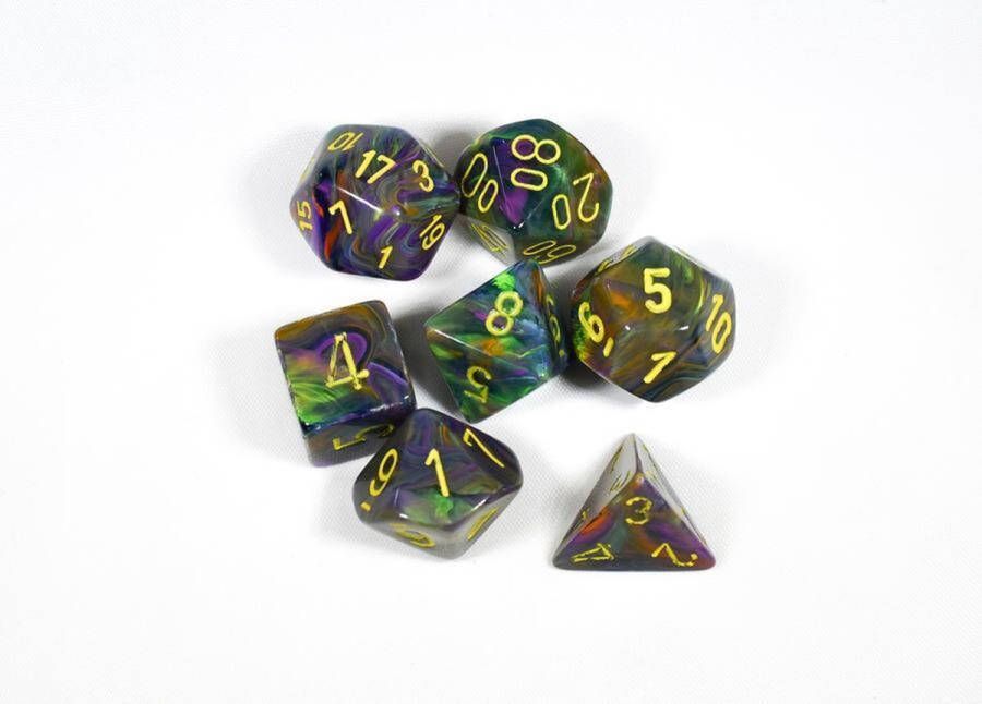 Chessex Festive Rio yellow Polyhedral 7-Die Set