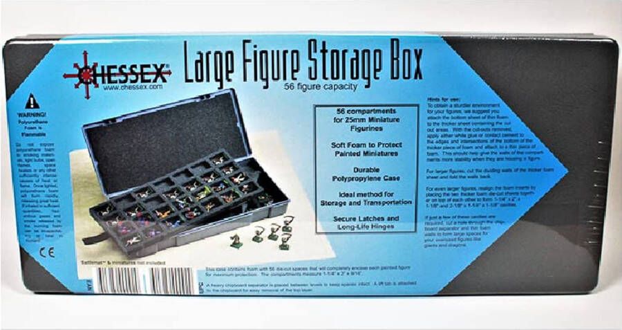 Chessex Figure Storage Box (L) for Larger 25mm Figures (56 Figure Capacity)