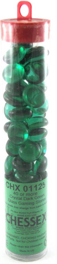 Chessex Glass Gaming Stones Crystal Dark Green (40+)