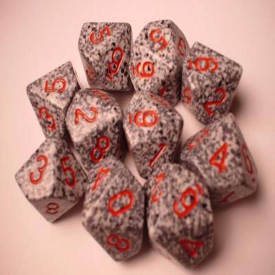 Chessex Granite Speckled D10 Dobbelsteen Set (10 stuks)