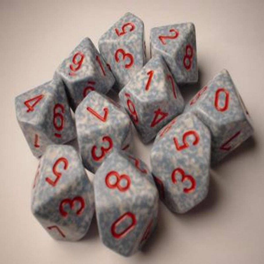 Chessex Lucht Gespikkeld D10 Dobbelsteen Set (10 stuks)