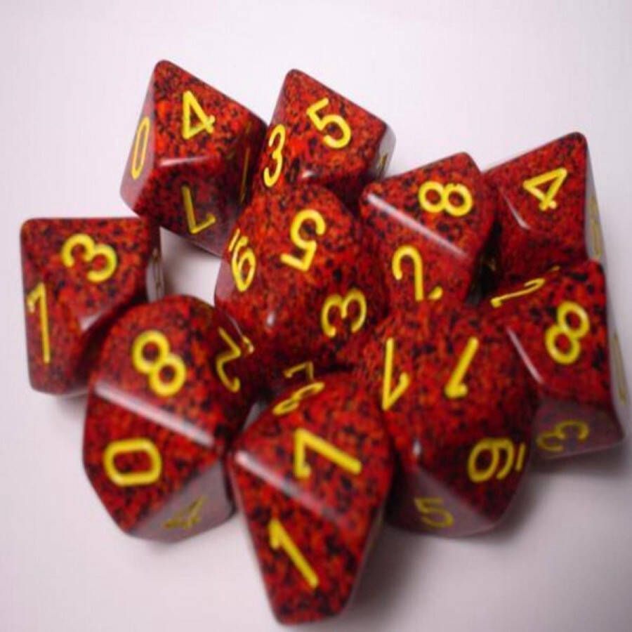 Chessex Mercurius gespikkeld D10 Dobbelsteenset (10 stuks)