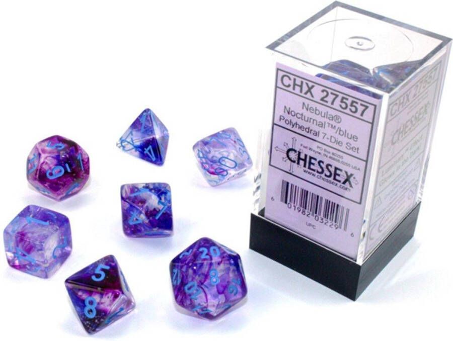 Chessex 7-Die set Nebula Luminary Nocturnal Blue