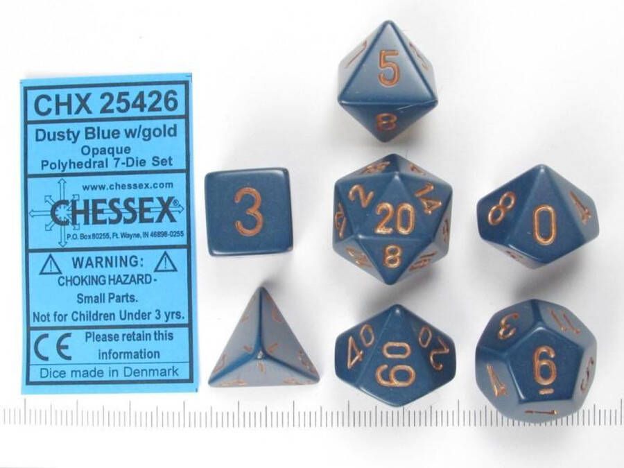 Chessex Opaque Poly 7 Set: Dusty Blue Copper