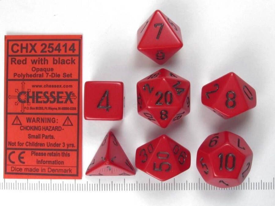 Chessex Opaque Poly 7 Set: Red Black
