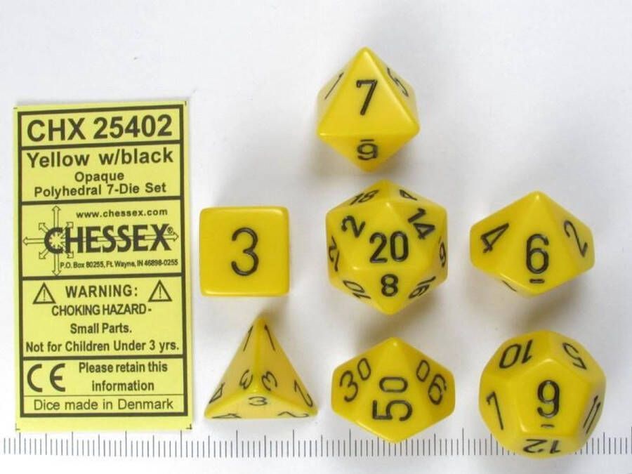 Chessex Opaque Poly 7 Set: Yellow Black