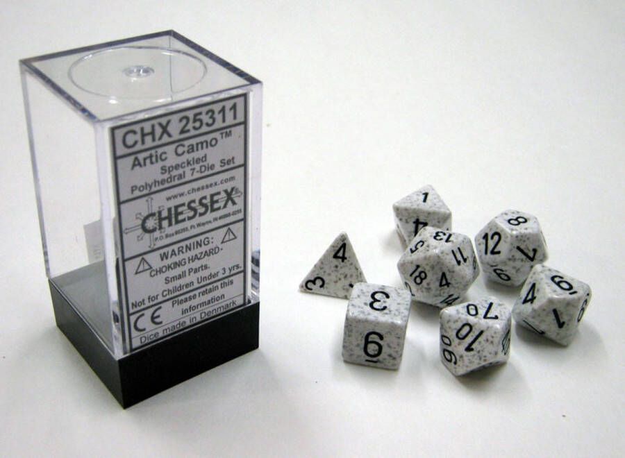 Chessex Arctic Camo Speckled Polydice Dobbelsteen Set (7 stuks)