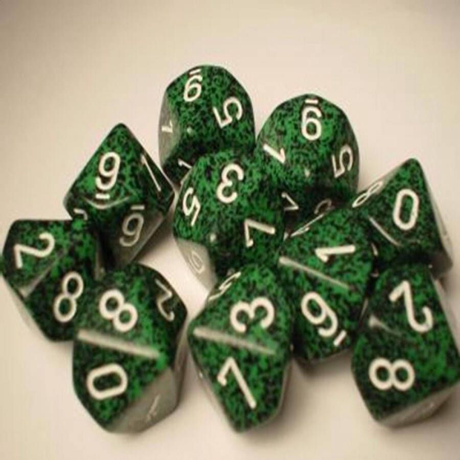 Chessex Recon Gespikkeld D10 Dobbelsteenset (10 stuks)