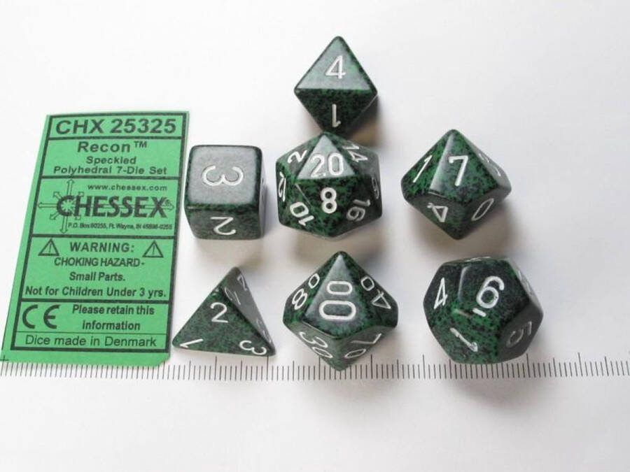 Chessex Recon Speckled Polydice Dobbelsteen Set (7 stuks)