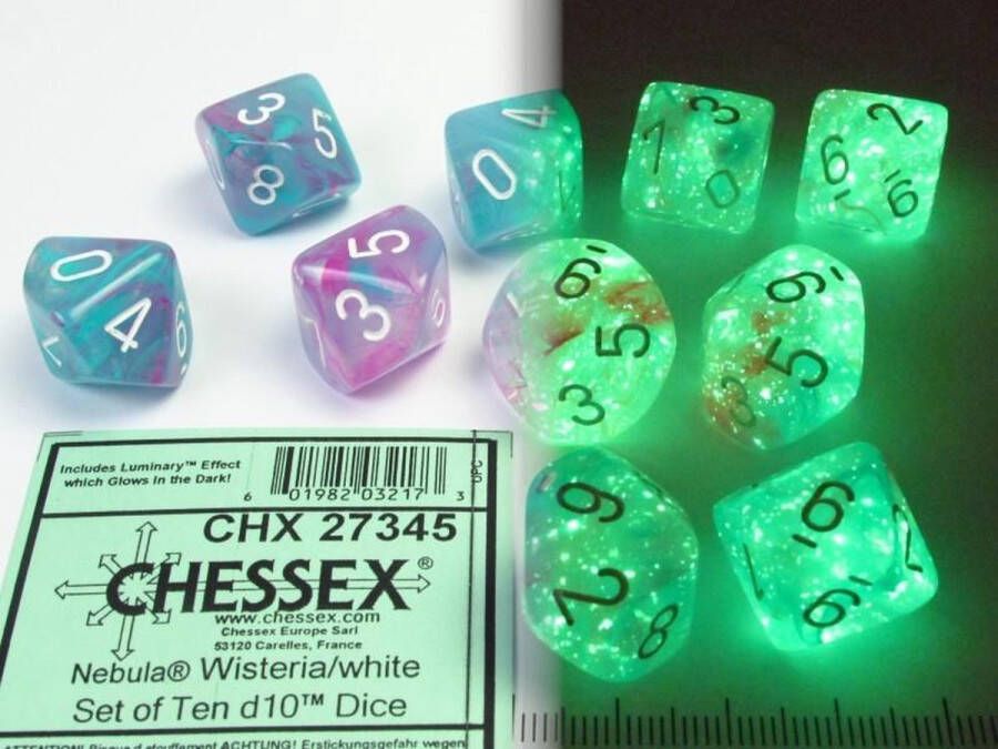 Chessex Set 10-zijdig Nebula Wisteria w white