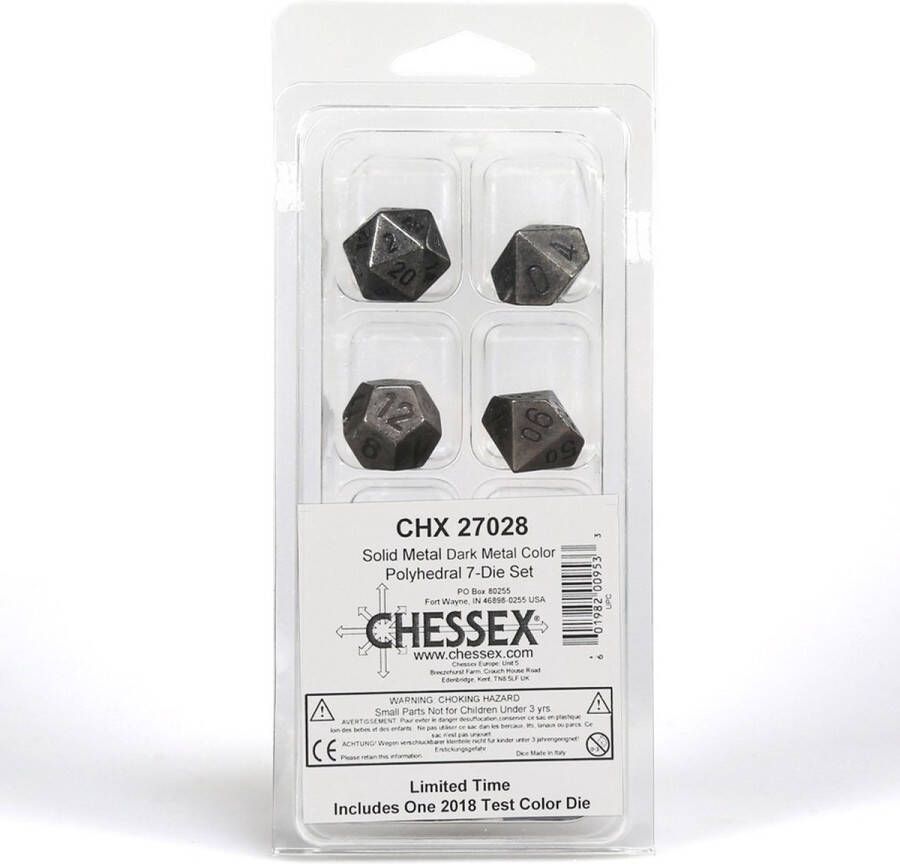 Chessex Solid Dark Metal Colour Polyhedral 7-die set CHX 27028