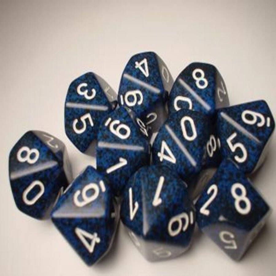 Chessex Stealth Gespikkeld D10 Dobbelsteen Set (10 stuks)