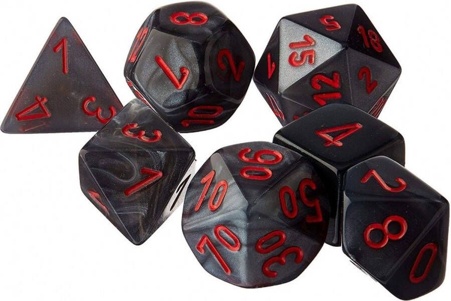 Chessex Velvet Black red Polyhedral 7-Die Set