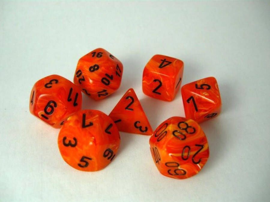 Chessex Vortex Orange black Polyhedral 7-Die Set