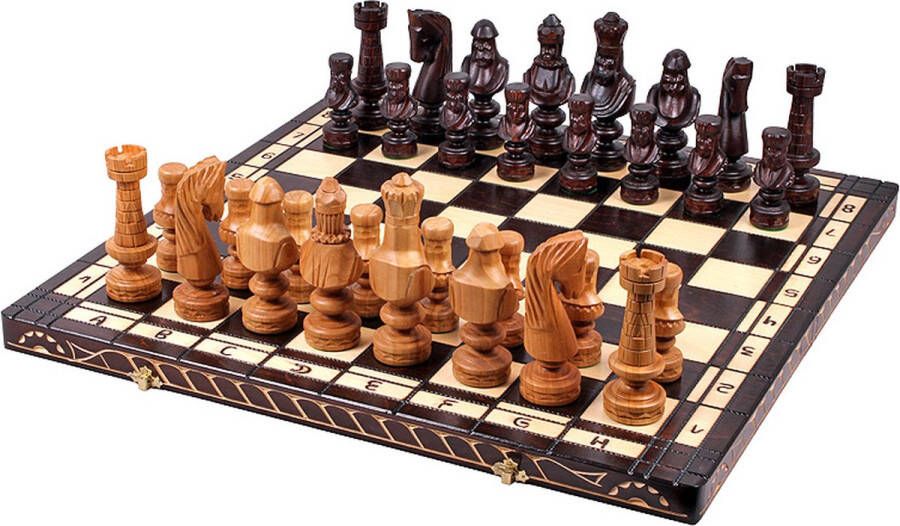 Chess.shop Cesar Schaakset Opklapbaar Schaakbord met Schaakstukken Compleet & Uniek Koning 140mm Schaakbord 600x600