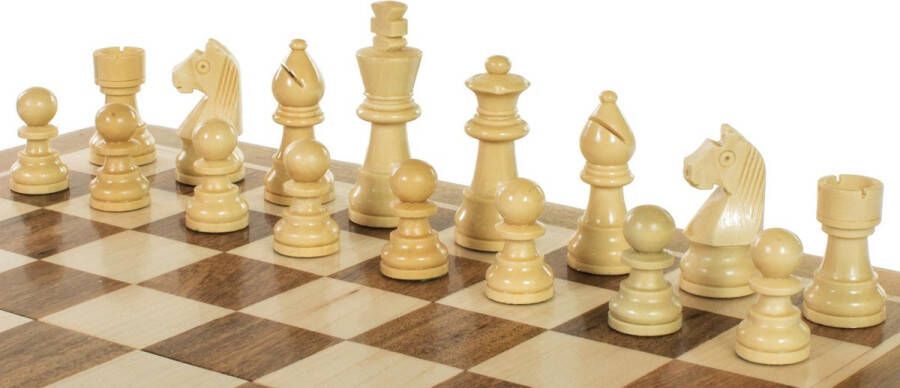 Chess.shop Schaakset Hout Opklapbaar en Luxe Schaakbord inclusief Schaakstukken Schaakspel Hout Volwassenen Magnetisch