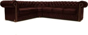Chesterfield Hoekbank First Class Leer | 2 hoek 3 |Cloudy Rood | 2 tot 4 weken levertijd