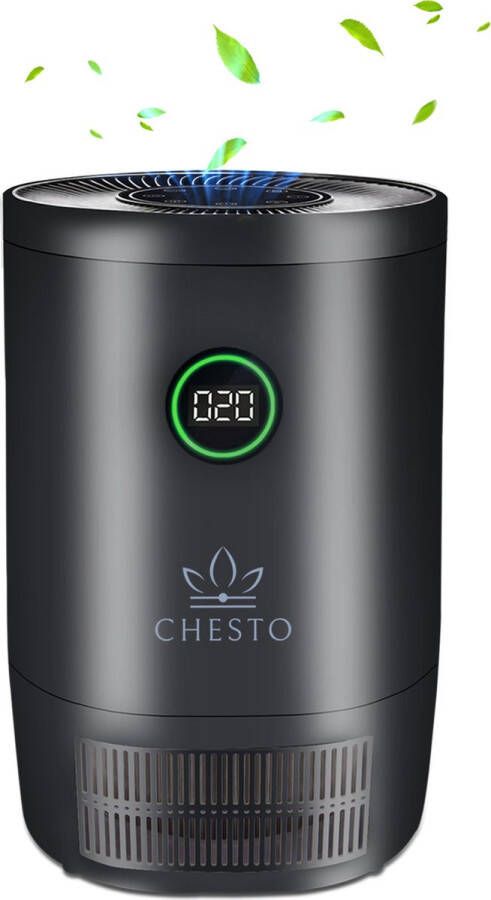 Chesto Luchtreiniger Air purifier met HEPA-13 filter + koolstoffilter CADR 220 m³ h Met luchtkwaliteit meter Werkt tegen bacteriën hooikoorts en astma 4 standen en muisstil