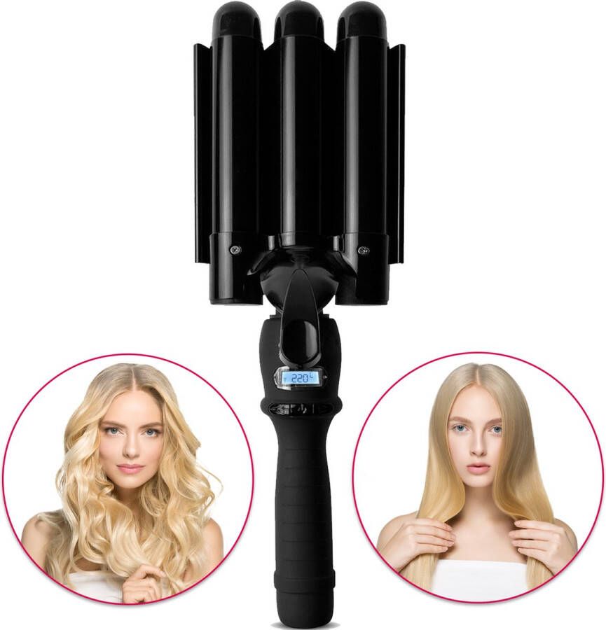 Cheveux Professionele Wafeltang 25mm – Krultang SCV12 PRO Edition – Waver – Golvenkrultang – Beach Waves – Incl. Hanschoen