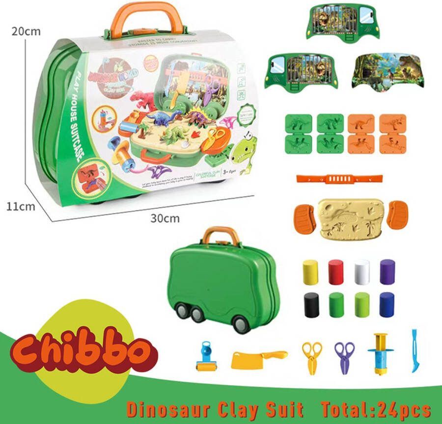 CHIBBO Kinderklei Speelset met Klei Gereedschap Boetseerklei Kinderen Modelleerklei Klei Accessoires en Vormpjes Sensorisch Speelgoed kerstcadeau
