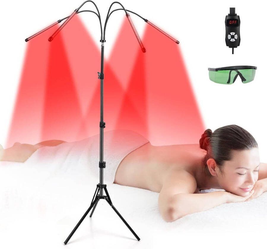 Chic & Golden Living 160W Infraroodlamp Voor Het Hele Lichaam Inc. Bril Lichttherapie Infraroodtherapie Warmtelamp Rood Licht Therapie Red Light Therapy Collageen Spieren en Gewrichten