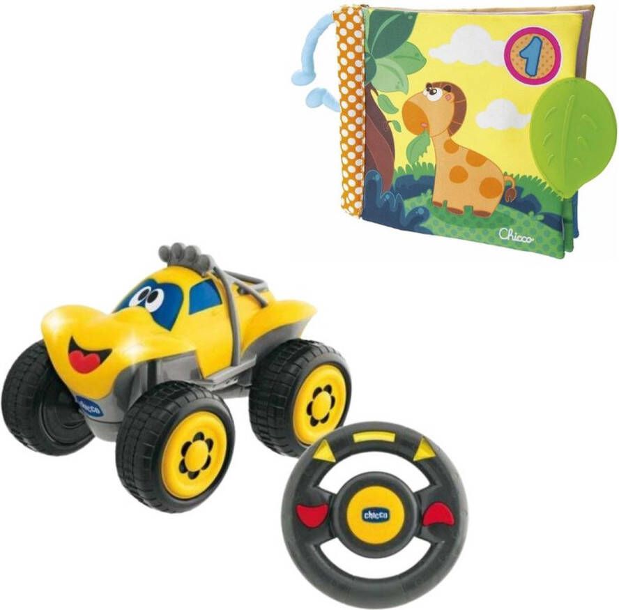 Chicco Bundel Billy Bigwheels Bestuurbare Speelgoedauto Geel & Babyboekje Junior 19 X 19 Cm Polyester Geel groen