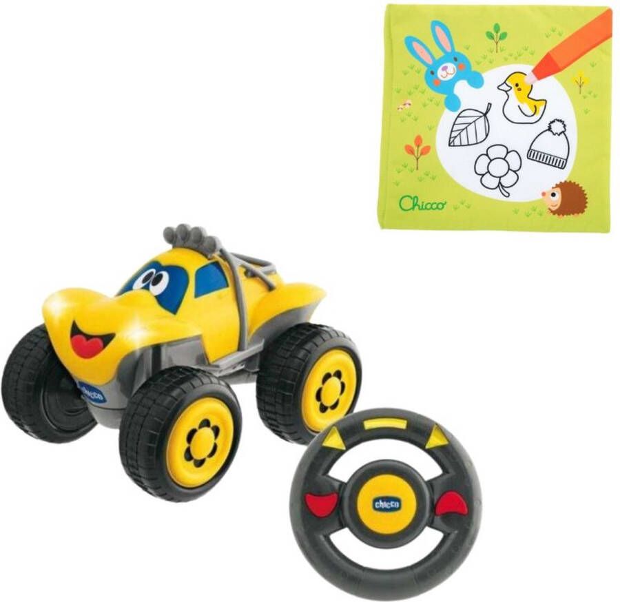 Chicco Bundel Billy Bigwheels Bestuurbare Speelgoedauto Geel & Babyboekje Kleuren Met Water Seizoenen