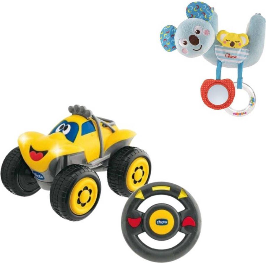 Chicco bundel Billy BigWheels Bestuurbare Speelgoedauto Geel & Rammelaar Koalabeer Te bevestigen aan kinderwagen