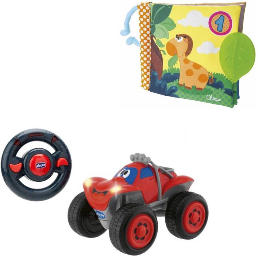 Chicco Bundel Billy Bigwheels Bestuurbare Speelgoedauto Rood & Babyboekje Junior 19 X 19 Cm Polyester Geel groen