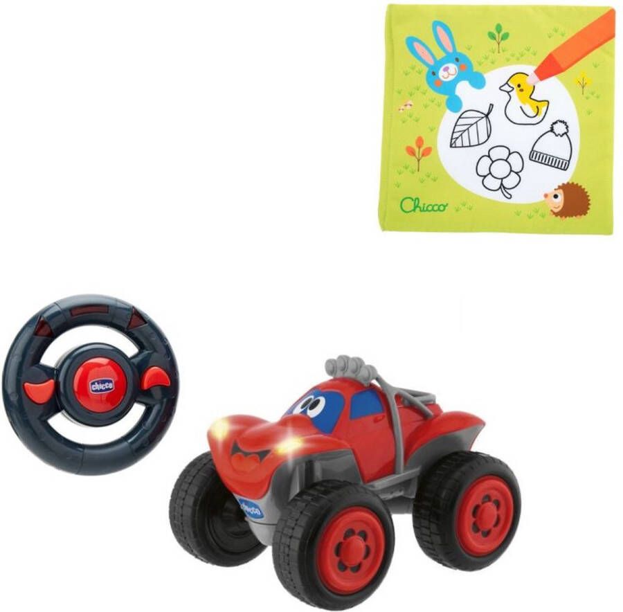 Chicco Bundel Billy Bigwheels Bestuurbare Speelgoedauto Rood & Babyboekje Kleuren Met Water Seizoenen