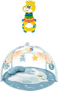Chicco Bundel Speelkleed Babygym Kleurenplezier Blauw & Rammelaar Multi-activiteitsratel Gilby De Giraffe
