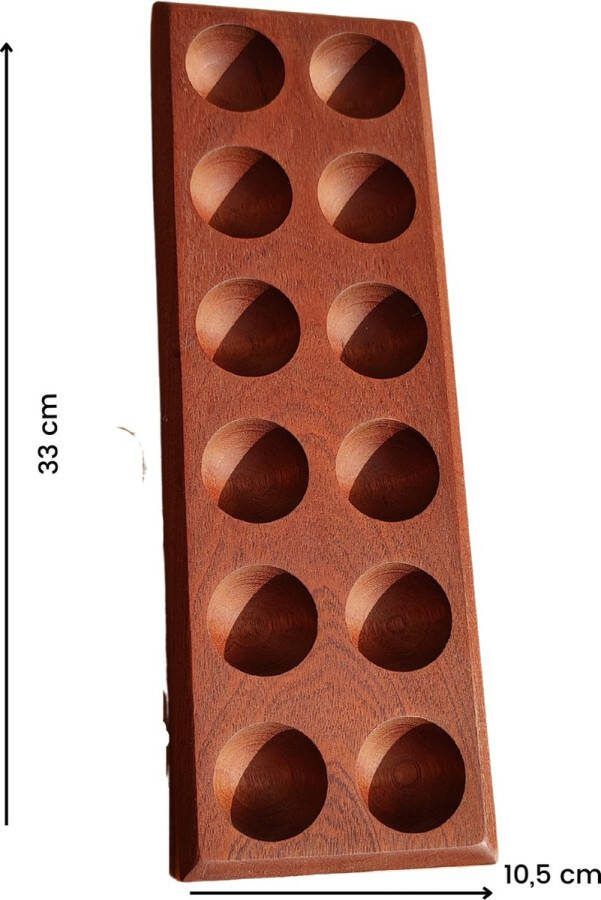 Chickie Eierrek Hout Houten Eierrek 12 stuks Kwaliteitshout Donker Hout Voor 12 Eieren Eierhouder