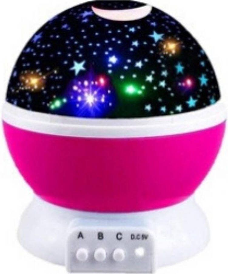 Chilletjes Knuffel nachtLampje Sterrenhemel kind Sterren Projector Snoezellampje Kindernachtlamp Sterrenhemel Space Lamp roze- Star Moon Light Knuffel Plafond Roze