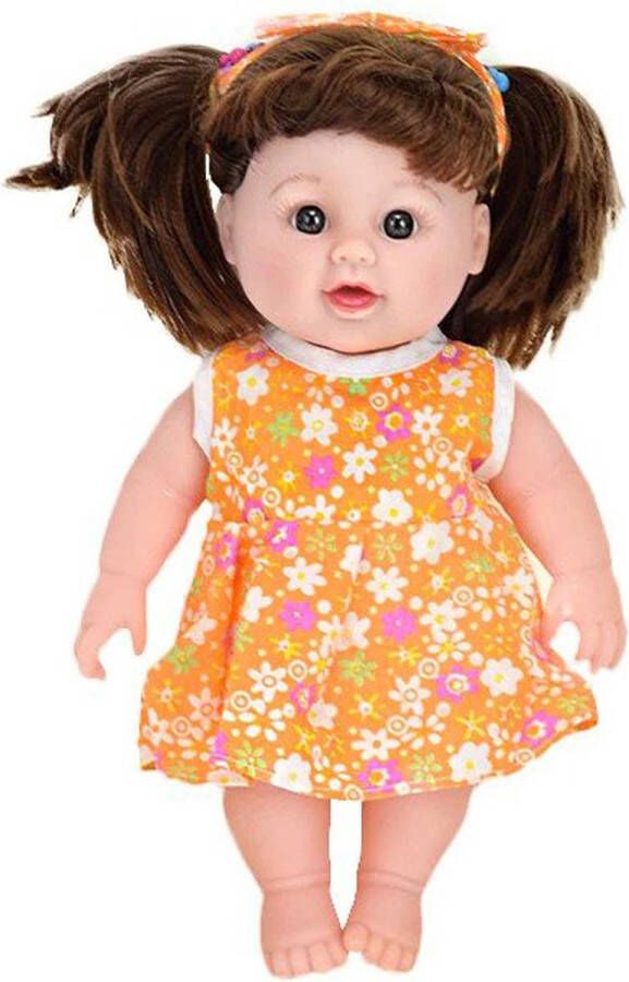 Chimb Pop Babypop Speelgoed pop Baby doll Bloemen outfit Oranje