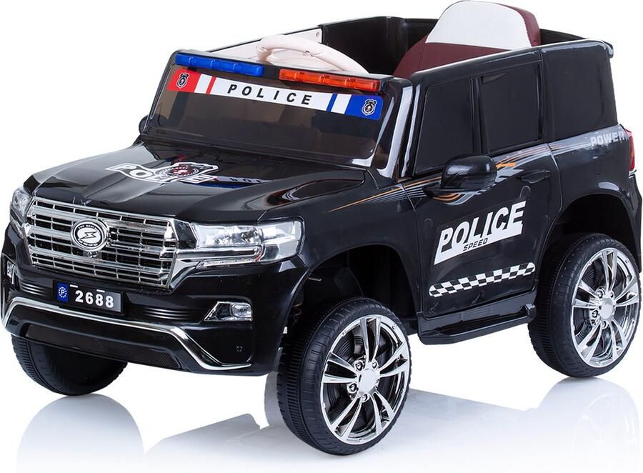 Chipolino Police Patrol Elektrische kinderauto 12 V Met accu Bluetooth en Afstandbediening 3 snelheden Politie auto Leren zitje