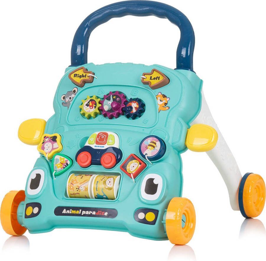 Chipolino Funny Amimals Loopwagen Met Speelauto & Muziek blauw