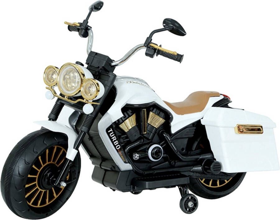 Chipolino Titan Kindermotor Elektrische kindermotor Harley Accu motor 12 V 3 tot 8 jaar Met Bluetooth Wit Zwart