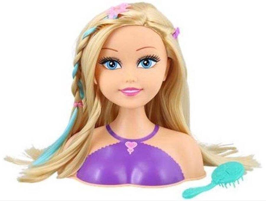 Chloe Girlz Stylinghoofd Kapkop Opmaakpop Kaphoofd Styling hoofd met haaraccessoires