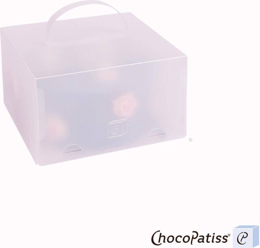 ChocoPatiss Kunststof Cake Box 26x26x15cm opvouwbare taartdoos Gloss