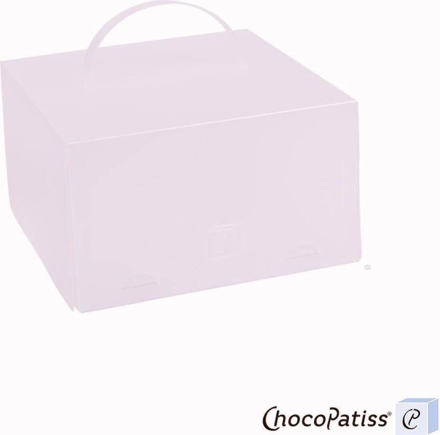 ChocoPatiss Kunststof XL Cake Box 32x32x15cm opvouwbare taartdoos Frosted