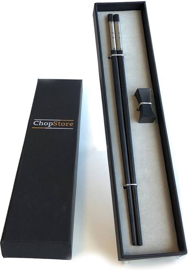ChopStore Sanuki Silver chopsticks in cadeauverpakking (1 setje chopsticks + 1 rest)